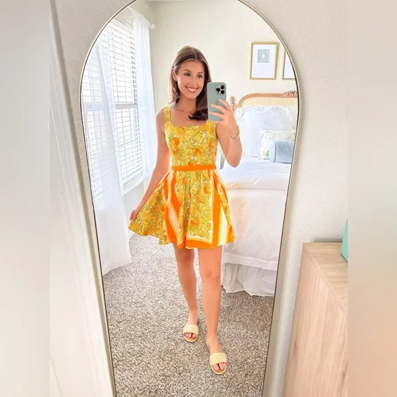 J.Crew: Stefania Dress In Limone Lemon Citrus Scarf Print 10